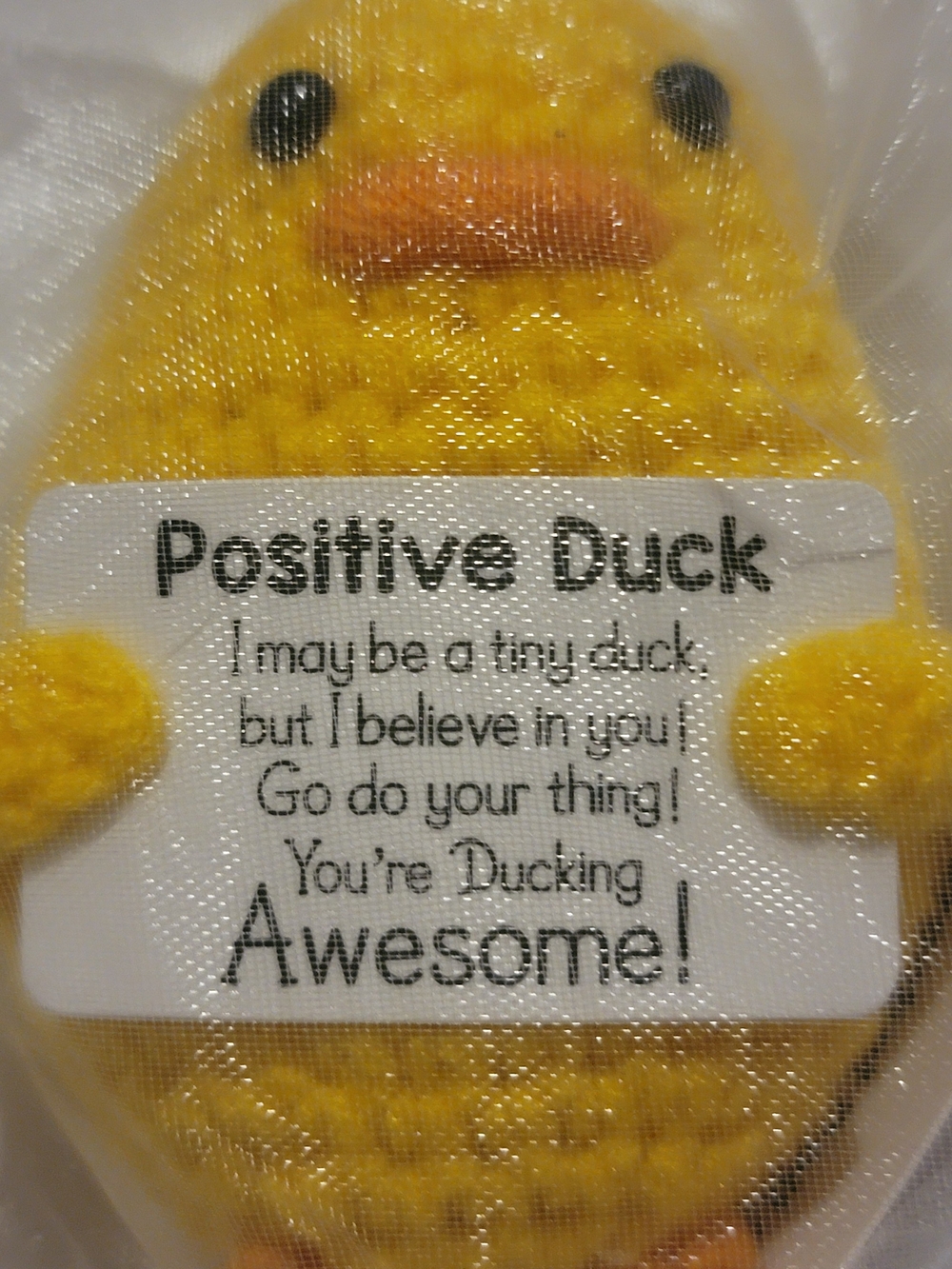 Funny Crochet Duck Gift Christmas Stocking Stuffers Cheer Up Positive
